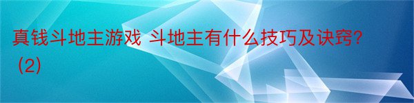 真钱斗地主游戏 斗地主有什么技巧及诀窍？ (2)