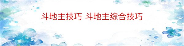 斗地主技巧 斗地主综合技巧