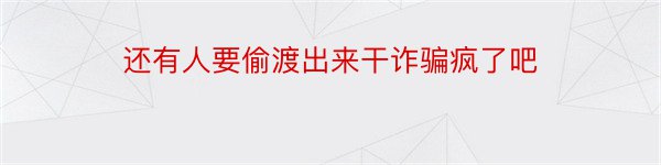 还有人要偷渡出来干诈骗疯了吧